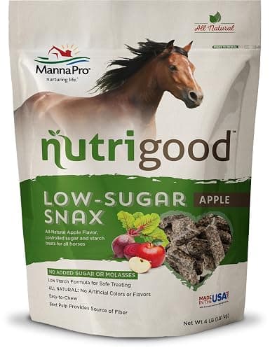 Manna Pro Nutrigood Low-Sugar Horse Treats – Apple Flavor, Healthy Natural Reward for Horses and Ponies, No Added Sugar, Made in USA, Low-Starch Equine Snacks, Supports Diets, 4 lb Bag - Image 1