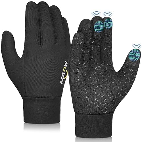 Kids Winter Warm Sports Gloves - Cold Weather Water-Resistant Children Mittens Age 4 12 Years Boys Girls Black - Image 1