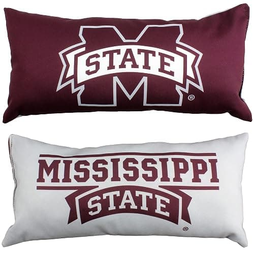 College Covers Everything Comfy Mississippi State Bulldogs 2 Sided Bolster Small Travel Pillow Decorative Pillow 16 x 6 - Image 1