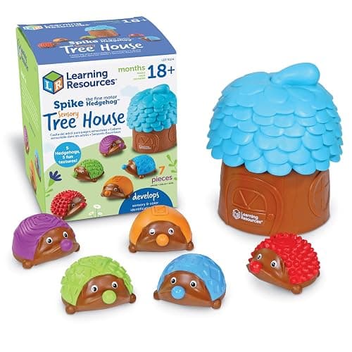 Learning Resources Spike the Fine Motor Hedgehog Sensory Tree House - 7 Pieces, Ages 18+ months Fine Motor and Sensory Toy, Toddler Educational Toys, Montessori Toys - Image 1
