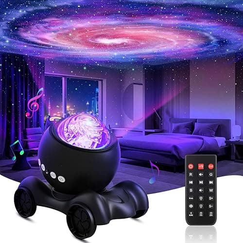 ENOKIK Galaxy Projector, Star Aurora Projector Built-in Bluetooth Speaker, Night Light for Kids Adults, White Noise Light for Home Decor/Relaxation/Party/Music/Gift (Black) - Image 1
