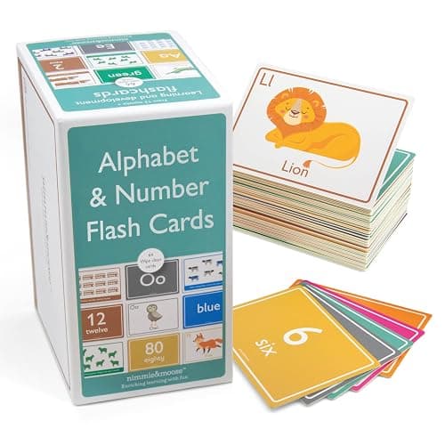 Nimmie & Moose Alphabet Flash Cards for Toddlers 1-3 | Extra-Thick Toddler Flash Cards | Learn Numbers, Letters, Colors, Animals & Play Games - Color Flashcards for Toddlers 1-3+ - Image 1