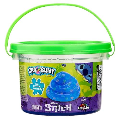 Stitch CRA-Z-Slimy 20oz Pre-Made Slime Bucket, Vibrant Blue CRA-Z-Slimy Slime with Confetti Mix-Ins, Slime Toy for Ages 6 and Up - Image 1