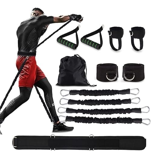 Resistance Bands for Men Exercise Power Punch Pro with Handles/Ankle Cuffs/Belt,MMA Boxing Equipment for Training at Home Full Body Fitness Workout Boxing Accessories for Boxer Thai Shadow Taekwondo - Image 1