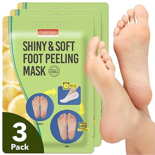 Purederm Shiny & Soft Foot Peeling Mask (3 pack) - For smooth and moist baby skin with Exfoliating peel off Calluses, Dry Skin, Cracked Heels - Men and Women - Image 1