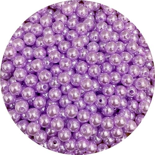 400pcs 8mm Pearl Beads Satin Luste Round Loose Plastic Pearl Craft Beads for Jewelry Making Earring Bracelet Necklace Key Chains Sewing Crafts Decoration (Purple) - Image 1