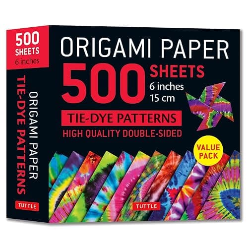 Origami Paper 500 sheets Tie-Dye Patterns 6" (15 cm): Tuttle Origami Paper: Double-Sided Origami Sheets Printed with 12 Designs (Instructions for 6 Projects Included) (Tuttle Specials) - Image 1