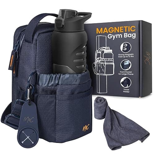 M2C® PREMIUM Magnetic Gym Bag – Holds Up to 12 lbs – Gym Pouch with Water Bottle, Cup & Wallet Pocket, Phone Storage, Key Clip, Adjustable Sling Strap – Ideal for Sports, Work & Travel - Image 1