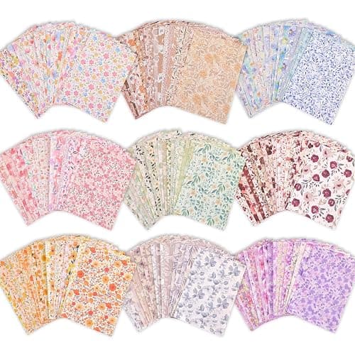 180 Sheets Vintage Floral Scrapbook Paper - 9 Themes Aesthetic Small Flowers Pattern, Decorative Craft DIY Paper Kit for Bullet Journal, Junk Journal Supplies, Collage, Cardmaking 5.5x8 Inch - Image 1