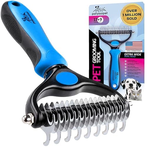 Pat Your Pet Deshedding Dog Brush For Shedding – Cat Brushes For Indoor Cats, Double-Sided Cat Brush Deshedding & Grooming Tool For Long Haired And Short Haired Dogs, Skin-Friendly - Image 1