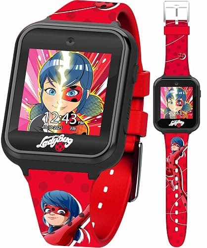 Miraculous Kids Interactive Smartwatch – Touchscreen Watch 10 Changeable Faces, Step Counter, Games, Selfie Cam, Alarm & Timer, Durable Silicone Straps – Fits Wrists 5.5"-8.0" - Image 1