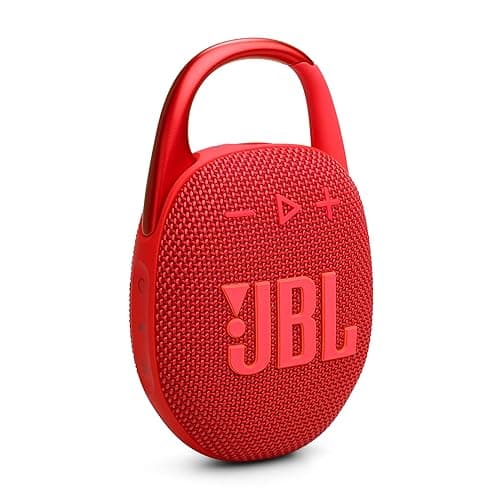 JBL Clip 5 - Ultra-Portable, Waterproof & Dustproof Bluetooth Speaker, Big JBL Pro Sound with Punchy bass, Integrated Carabiner, Up to 12 Hours of Play, Made in Part with Recycled Materials (Red) - Image 1