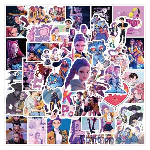 110 pcs Demon Hunters Stickers for Water Bottle, Cool Movie Waterproof Vinyl Decal for Kids Teen Adult Laptop Skateboard Phone Guitar Travel Case Bike Notebook Helmet Travel Case - Image 1