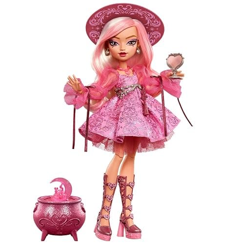 Monster High Doll, Moonspell Magic by Monster High Carina Song | Love Witch in Pink Dress with Cauldron Surprise & Accessories like Mirror, Hat & Spellbook, JNM26 - Image 1