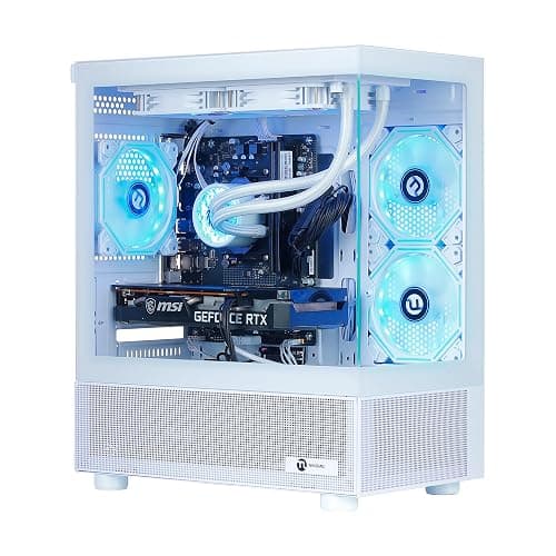 NINGMEI Prebuilt Gaming PC AMD Ryzen 7 5700X RTX 5060Ti 8GB | 32GB DDR4 RAM 1TB Gen4 NVMe M.2 SSD,600W PSU WiFi Ready & Windows 11 Home Gaming Desktop Computer White - Image 1