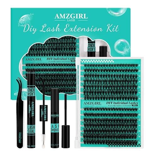Lash Extension Kit 280Pcs,60D 80D Individual Lashes Clusters Kit,Lash Bond And Seal,Lash Remover For Eyelashes Extensions,Lash Applicator Tool For False Eyelash Cluster Kit At Home(D-Mix8-16mmKit) - 280pcs Kit|6080D - Image 1