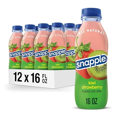 Snapple Kiwi Strawberry Juice Drink, 16 Fl Oz Recycled Plastic Bottle, Pack Of 12, All Natural, No Artificial Flavors Or Sweeteners, Contains 3% Real Juice - Image 1