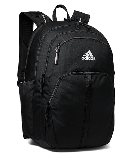 adidas Prime Backpack for Work, Travel Bag for Women and Men with Padded Compartment for Laptop, Black/White/2, One Size - Image 1