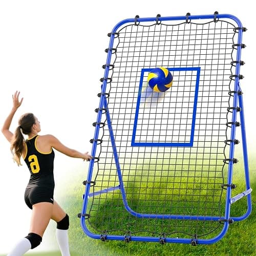 7x4 FT Volleyball Rebounder Net,Ultimate Training Equipment for Volleyball & Lacrosse,Enhanced Bouncing System for Volleying, Bumping, Spiking Drills,Multiple Adjustable Rebound Angles - Image 1