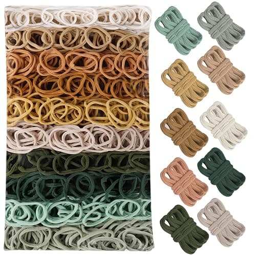 800 PCS Weaving Loops 7” Traditional-Sized Neutral Themed 10 Color Potholder Loom Refill Loops for Kids Adults Rainbow Knitting Loops Weaving Flexible Loom Kit Elastic Ideal for Girls Ages DIY Crafts - Image 1