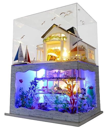 RHZN Miniature House Kit, Dollhouse Kit, Miniature Kit, DIY Mini House Building Kit for Adult Teen, Holidays in Hawaii - Hawaii - Image 1
