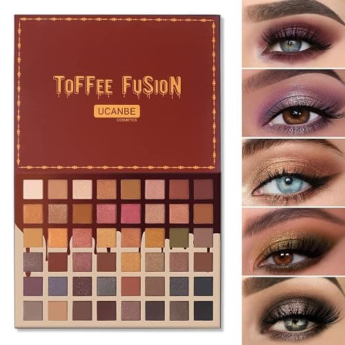 UCANBE Toffee Fusion Nude Eyeshadow Palette, 48 Neutral Shades Naked Eye Shadow Makeup Pallet, High Pigmented Matte Glitter Shimmer Make Up Kit for Women Girls - Image 1
