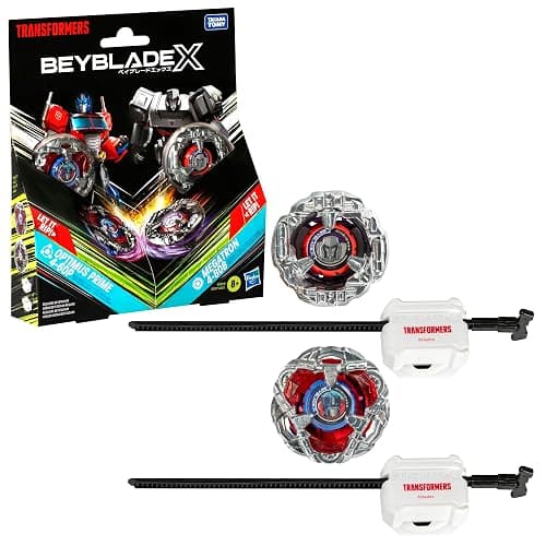 Beyblade X Transformers Collab Optimus Prime 4-60P vs. Megatron 4-80B Multipack Set with 2 Tops & 2 launchers; Battling Top Toys for 8 Year Old Boys & Girls (Amazon Exclusive) - Image 1