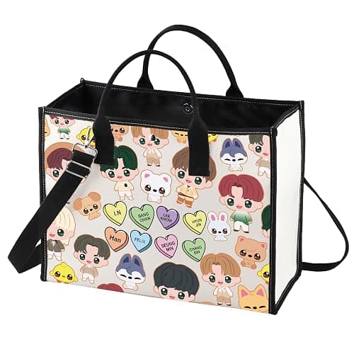 LEVLO Korean Group Stay Cosmetic Makeup Bag Korean Group Fans Gift Korean Group Cartoon Member Makeup Zipper Pouch Bag (SK LT) - Image 1