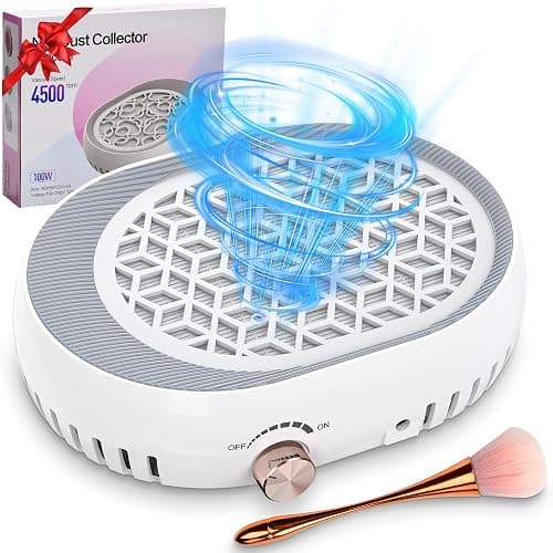 LSNDRG Nail Dust Collector 4500RPM Plug-in Professional Dust Collector for Nail Tech with Strong Suction, Rotary Adjustable Speed, Manicure Pedicure Vacuum Fan for Salon & Home Use - Image 1