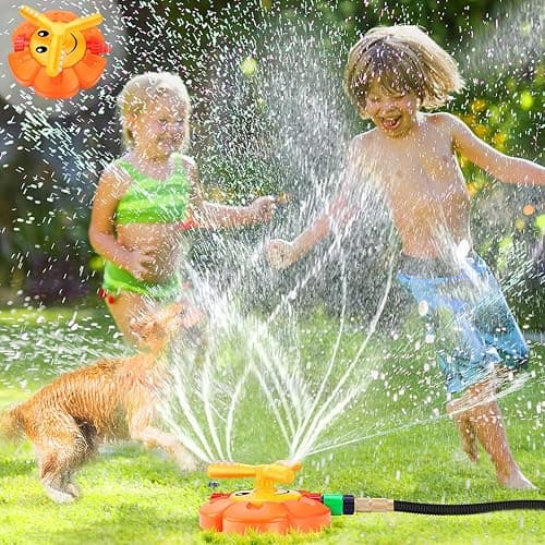 Water Sprinkler for Kids Toddlers Sprinklers with Roating Spray Nozzles Attaches Garden Water Hose Outdoor Play Outside Toys 3-4 Summer Backyard Lawn Game Yard Water Toy for Kids 3-5 4-8 Boy Girl - Image 1