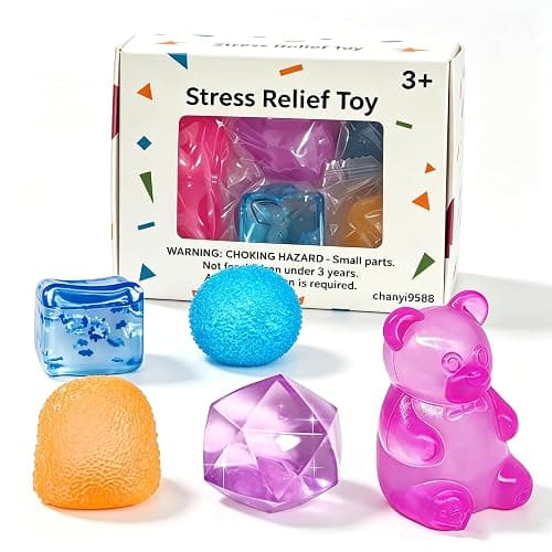 Chanyi9588 5Pcs Squishy Fidget Toys Set, Stress Ball Sensory Toys | 5-pc set in display box, made of flexible elastomer with varied textures for a satisfying, focus-enhancing tactile experience - Image 1