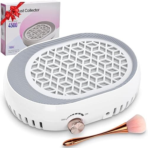 Ukransa Professional Nail Dust Collector with 4500RPM Strong Suction | Adjustable Speed Rotary Knob | Plug-in Continuous Power | Quiet Operation & Washable Filter for Nail Salon & Home Manicure - Image 1
