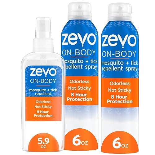 Zevo On-Body Tick & Mosquito Repellent Spray - 8-Hour Insect & Bug Spray - Odorless, Non-Sticky Formula for the Whole Family (1 Pump Bottle & 2 Aerosol Bottles) - Image 1