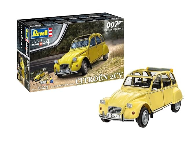 Revell Gift Set 05663 James Bond 007 for Your Eyes Only, Citroen 2 CV, 1:24 Scale Unbuilt Plastic Model Kit, with Accessories & Poster - Image 1