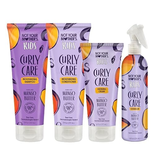 Not Your Mother's Kids Curly Care Shampoo, Conditioner, Curl Defining Cream, and Detangler Spray (4-Pack) - Hair Products for Kids - Tear-Free Formula - For All Curl Types - Image 1