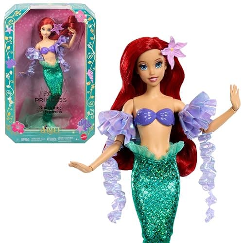 Mattel Disney Princess Mermaid Ariel Sparkling Collector Fashion Doll | 11" Tall, 11 Articulation Points, Posable Doll in Signature Look, Removable Tail & Sleeves, Long Hair & Hair Accessory - Image 1