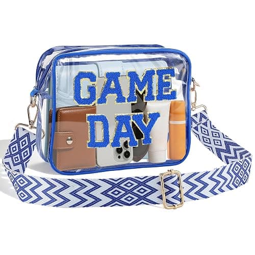 Game Day Clear Bag for Stadium Events - 9" x 7" x 2.5" Small Crossbody Purse for Women, Perfect for Football Fans - Image 1