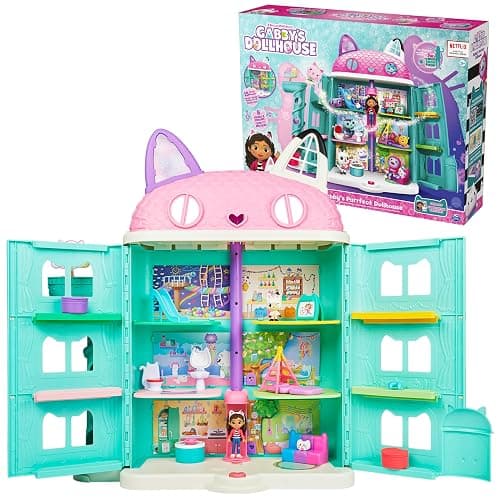 Gabby’s Dollhouse, Purrfect Dollhouse with 15 Pieces including Toy Figures, Furniture, Accessories and Sounds, Kids Toys for Ages 3 and up - Image 1