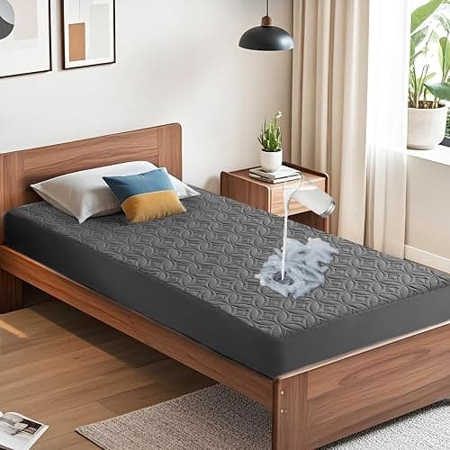 BEDLORE Waterproof Mattress Protector, Twin XL Size Mattress Pad with Deep Pocket 6"-15" Depth, Soft Breathable Dirt-Proof Bed Mattress Cover for Bedroom, College Dorm (Gray) - Image 1