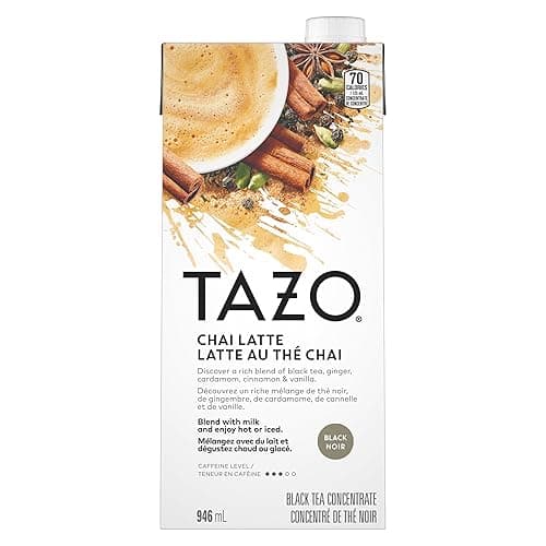 TAZO Chai Concentrate - 946 mL (Pack of 1), At Home Café Experience, Flavorful and Aromatic, Caffeinated, Enjoy Hot or Iced - Image 1