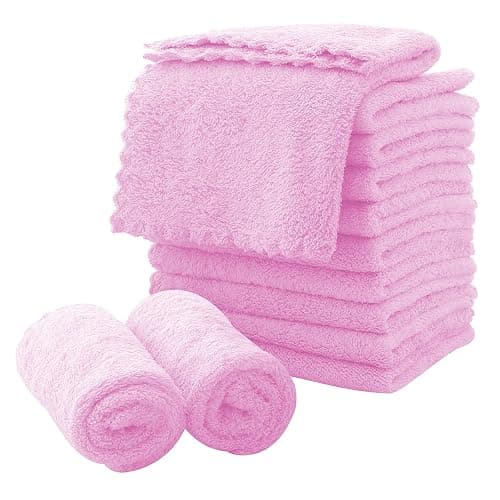 MOONQUEEN Microfiber Facial Cloths Fast Drying Washcloth 12 Pack - Premium Soft Makeup Remover Cloths - Frozen Berry - Image 1
