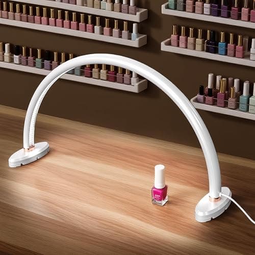 Small Half Moon Light for Nail Desk, 3 Color Temperature 3500K-6500K,180°Surround Moon Light Nail Tech,Half moon nail lamp for Manicure Sculpture Handicrafts etc Lighting,Personal DIY use 16inch - Image 1