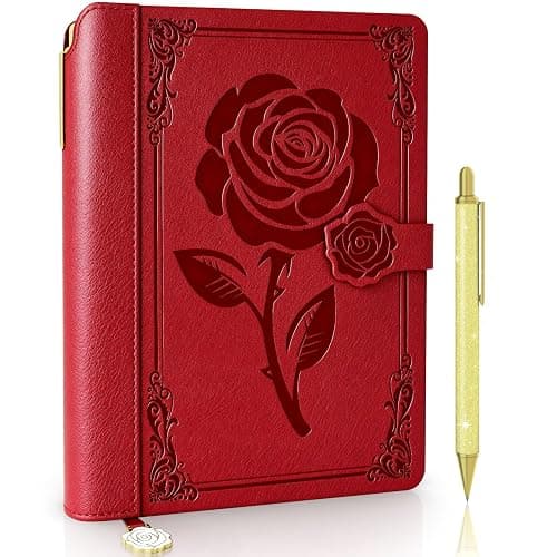 Aocii leather Journal for Women, A5 lined Daily Journals Notebook | Pretty Journaling for Writing, Hardcover Aesthetic Notebook, Lay Flat Note Taking, 224 Pages, Pen included - Image 1