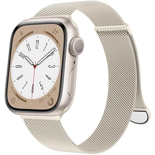 MRAIN-H Compatible with Apple Watch Band 46mm 38mm 40mm 41mm 42mm 44mm 45mm 49mm Women Men, Adjustable Stainless Steel Strap Magnetic Bracelet for iWatch Bands Series 11 10 9 8 7 6 5 4 Ultra SE 3 2 1 - Image 1
