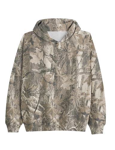 Dsewpaur Camo Fleece Hoodie For Men Women Long Sleeve Drop Shoulder Oversized Hooded Sweatshirt Pullover With Pocket - Large - 05khaki Green - Image 1