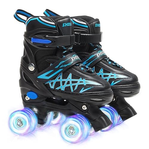 SHDSL Girls Roller Skates for Kids Beginners 4 Size Adjustable Roller Skates, Light UP 8 Wheels for Girls Roller Skate Fun Illuminating Roller Skate for Kids Boys patines para niñas - Image 1