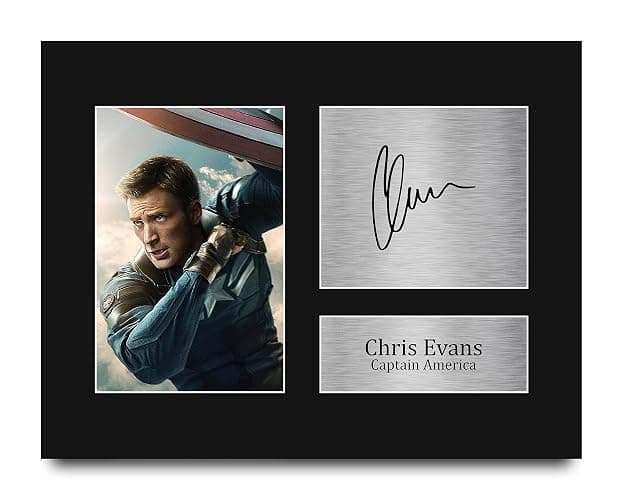 HWC Trading Chris Evans USL Signed Printed Autograph Captain America The Avengers Print Photo Picture Display - US Letter Size - Image 1