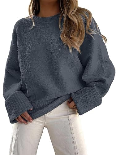 ANRABESS Women's Oversized Sweaters 2025 Long Sleeve Fuzzy Knit Casual Chunky Pullover Sweater Fall Outfits Clothes - Image 1