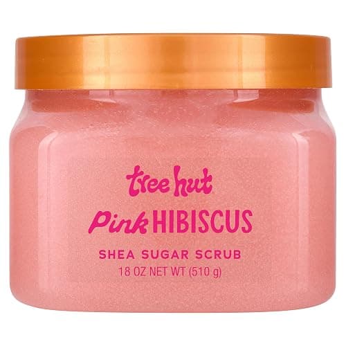 Tree Hut Pink Hibiscus Shea Sugar Scrub, Exfoliating, Hydrating & Moisturizing Body Scrub with Shea Butter & Nourishing Essential Oils, Smooth & Soften Skin, 18 oz - Image 1