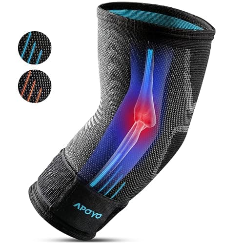 APOYO Elbow Brace for Tendonitis and Tennis Elbow, Compression Sleeve for Arthritis, Workouts, Reduce Joint Pain During Fitness Activity (Large) - Image 1
